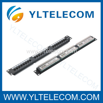 1U 19 inch 24 port(3*8) Patch Panel Cat.5e and Cat.6 type